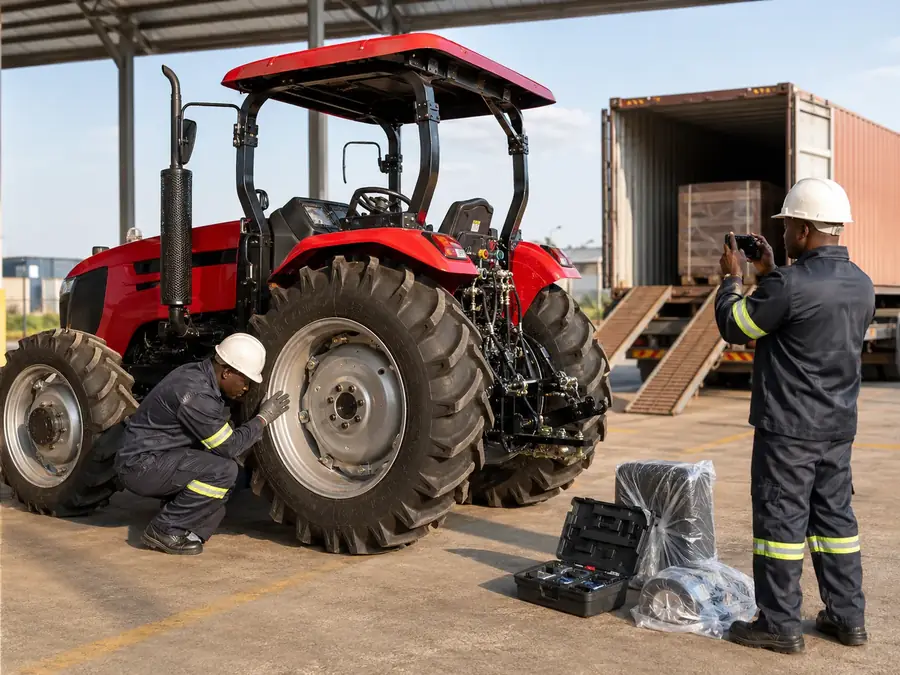 Used vs New Massey Ferguson Tractors in South Africa Tractor inspection before export shipment